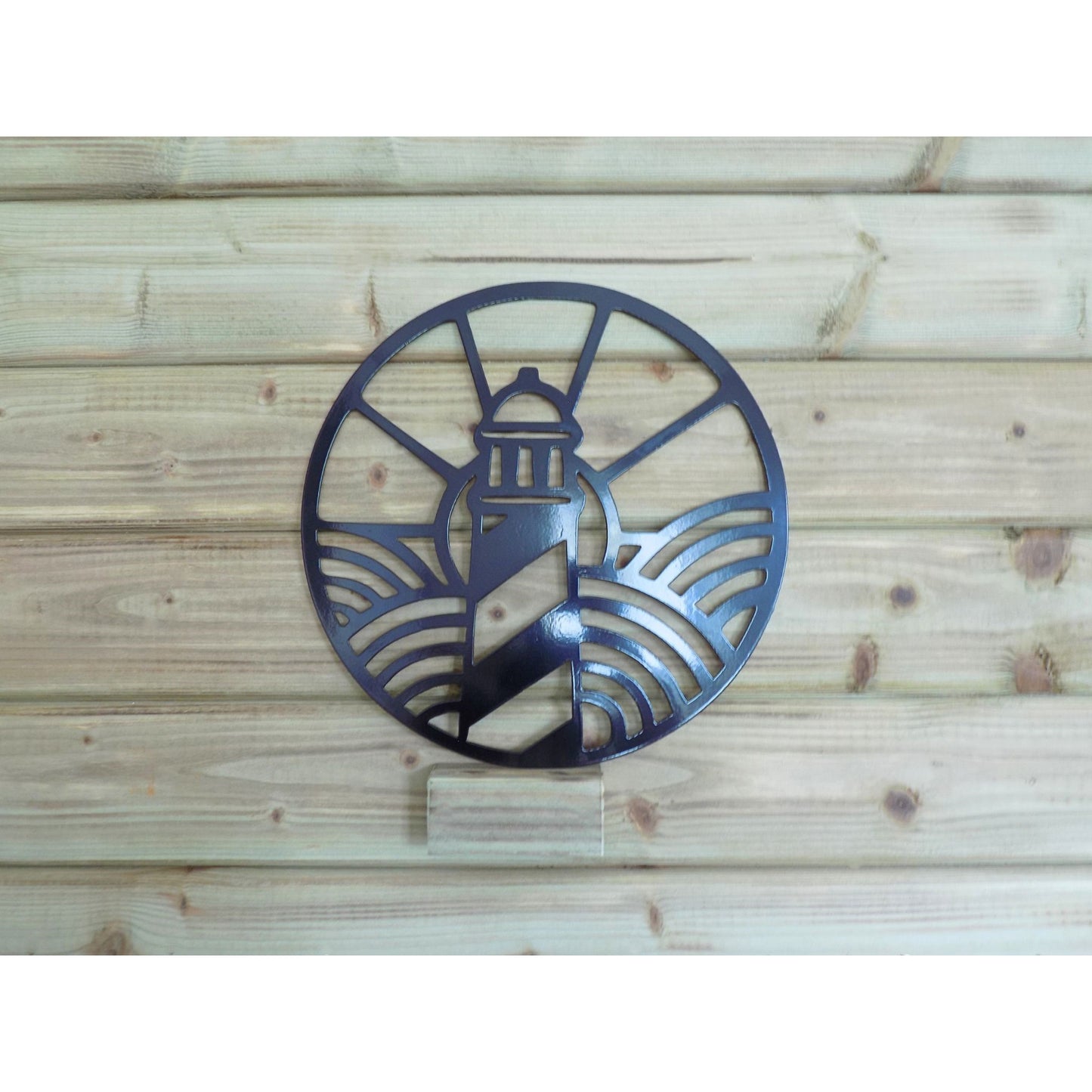 Round sun moon and star metal wall art in black finish