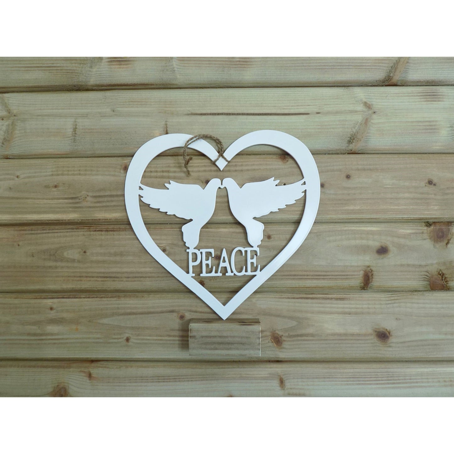 white metal heart wall art doves peace made in ireland