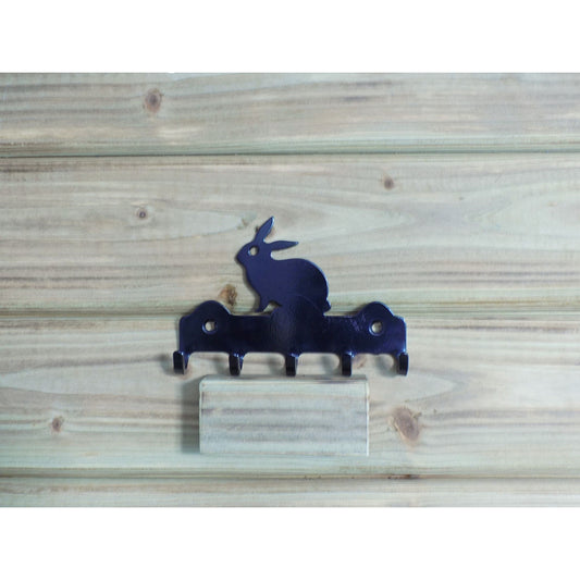 black metal rabbit wall key holder with hooks 