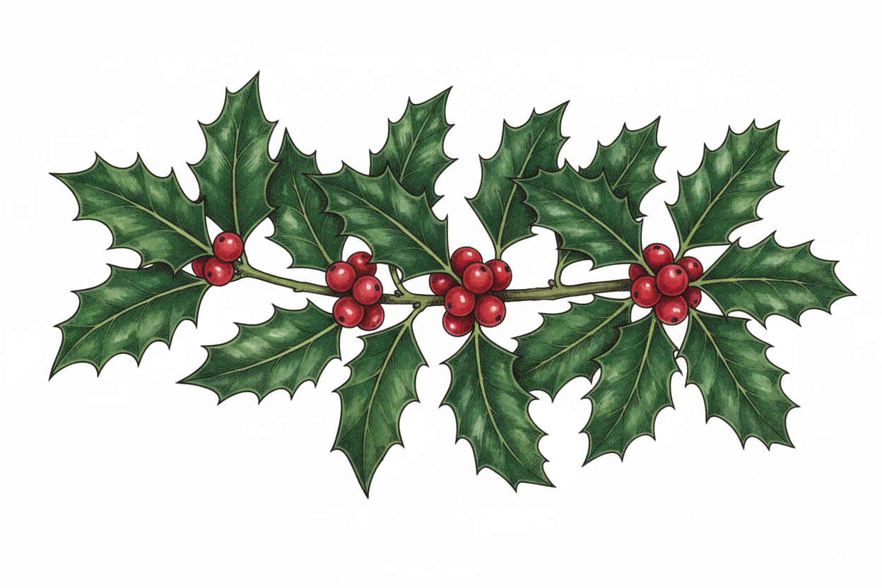 holly with red berry