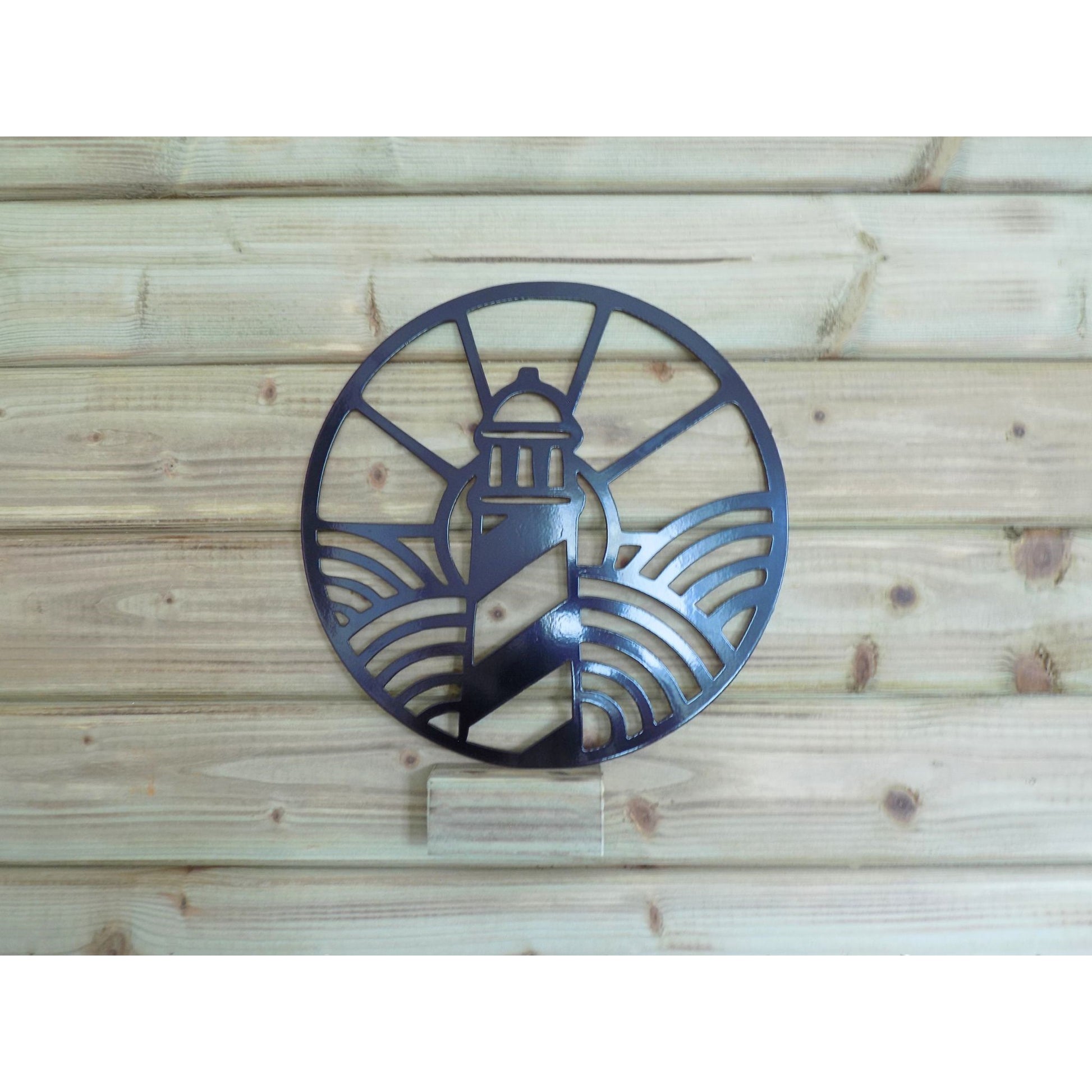 Round sun moon and star metal wall art in black finish