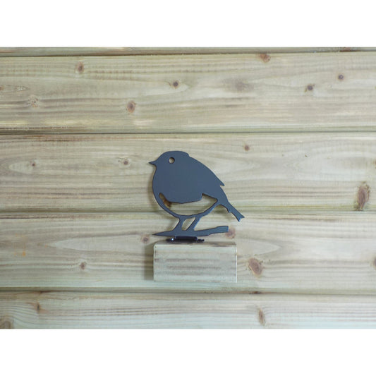 black metal robin bird post topper made in ireland