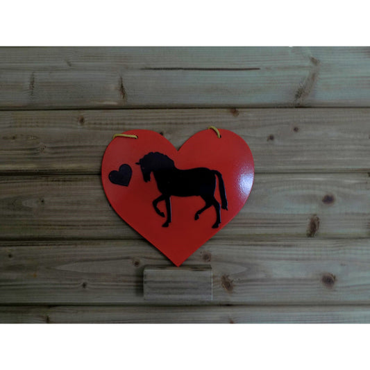 red heart metal wall art black horse small heart made in ireland