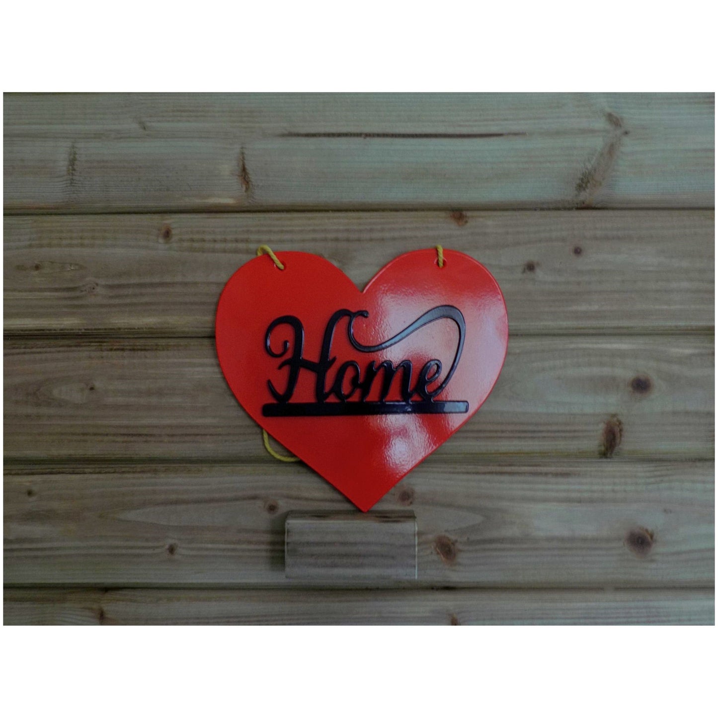 Red Heart Home Metal Wall Sign – Hanging Wall Art Décor