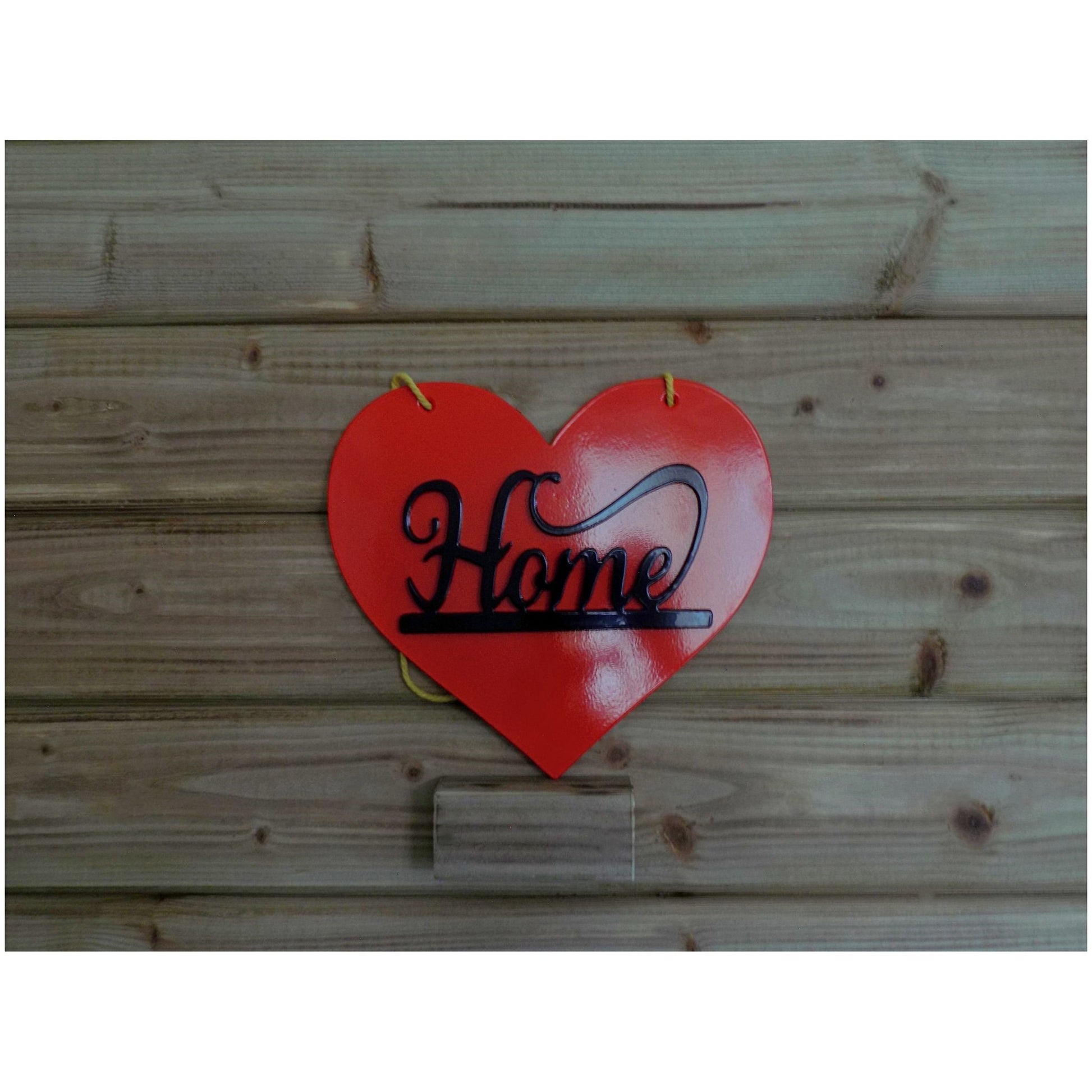 Red Heart Home Metal Wall Sign – Hanging Wall Art Décor