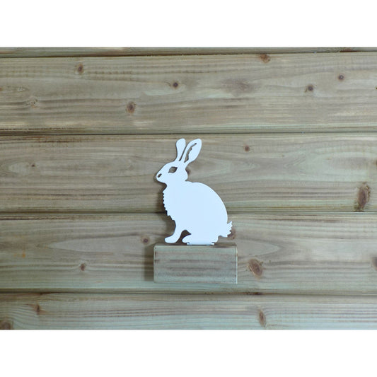 white metal rabbit post topper custom ssr