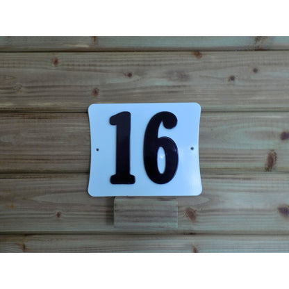 white metal house number plaque black numbers made in ireland