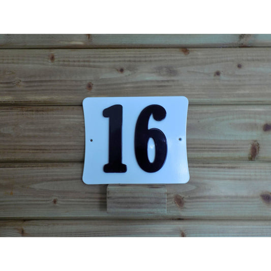 white metal house number plaque black numbers made in ireland